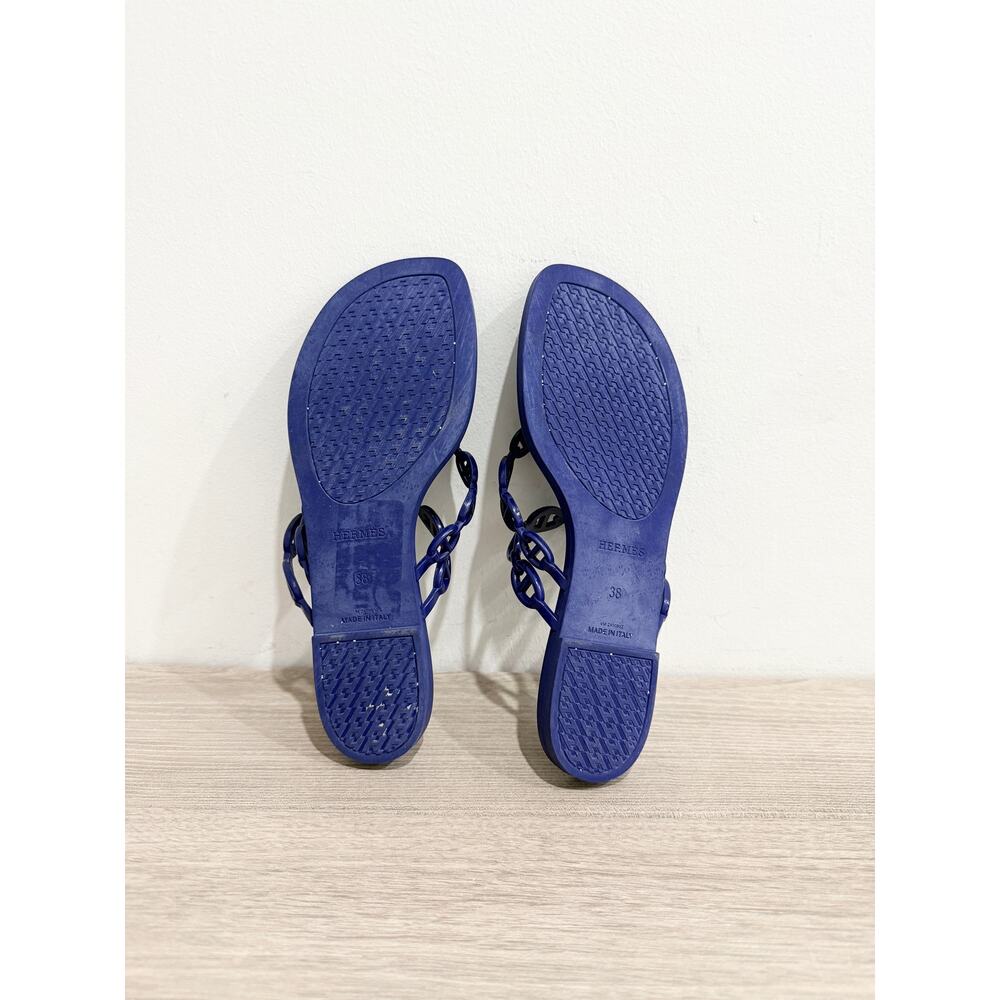 Hermes Chaine d'Ancre Island Sandals Slip On Thong Sandas Violet Iris Womens 38 - Picture 8 of 8